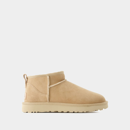 Bottines W Classic Ultra Mini - UGG - Cuir - Beige