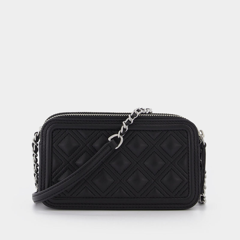 Sac Fleming Double-Zip Mini en Cuir Noir