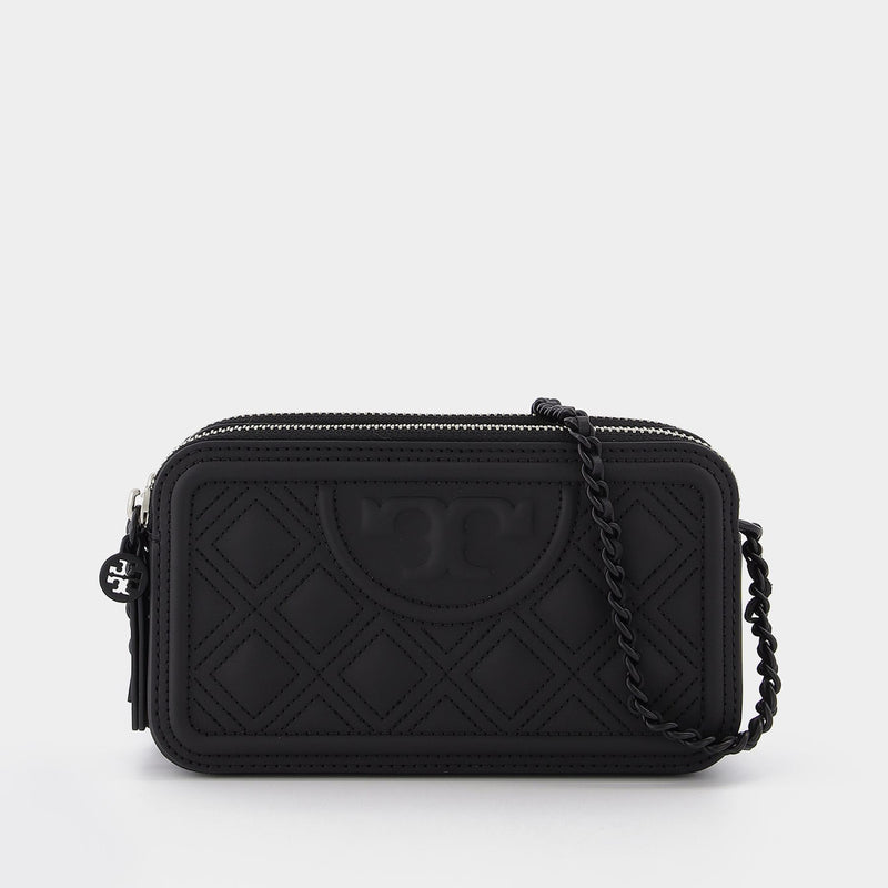 Sac Fleming Double-Zip Mini Matte en Cuir Noir