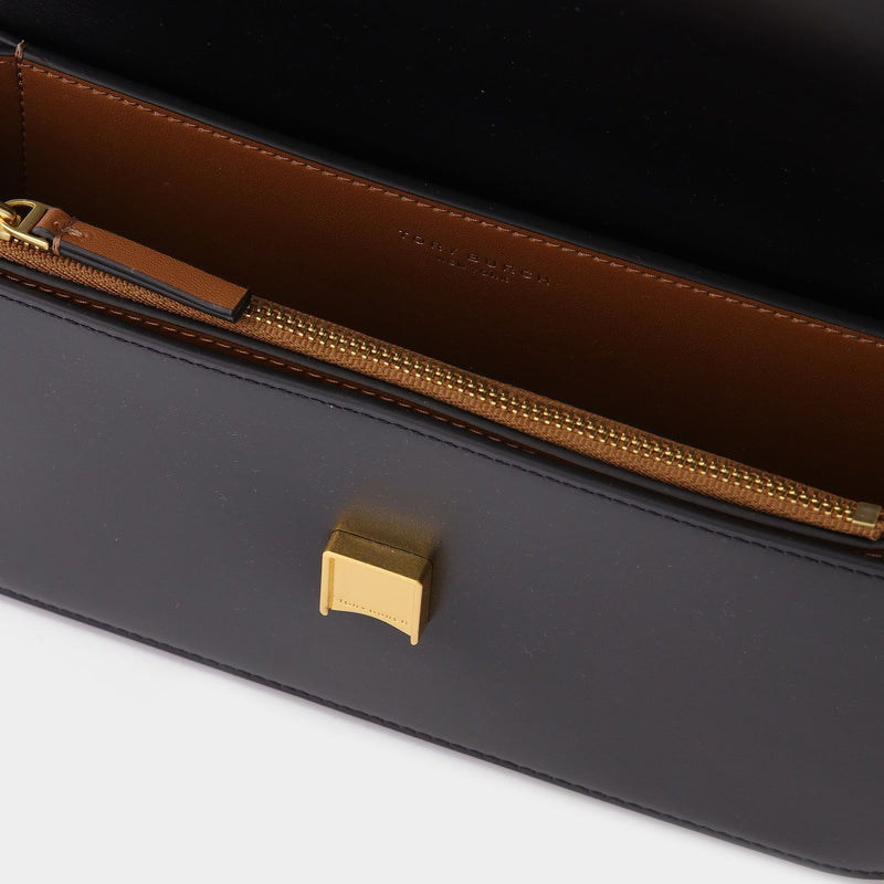 Sac Eleanor E/W Small en Cuir Noir