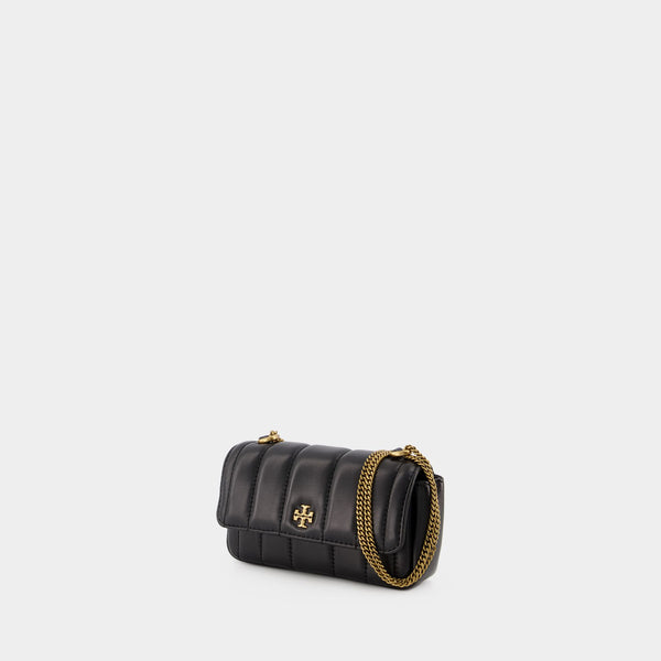 Sac Hobo Kira Mini Flap - Tory Burch - Cuir - Noir
