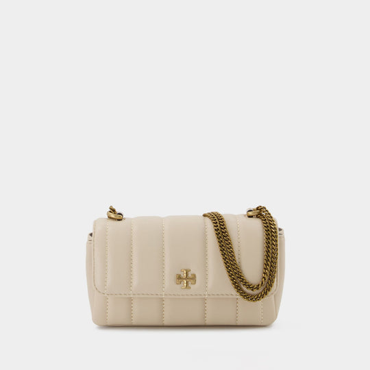 Sac Hobo Kira Mini Flap - Tory Burch - Cuir - Brie