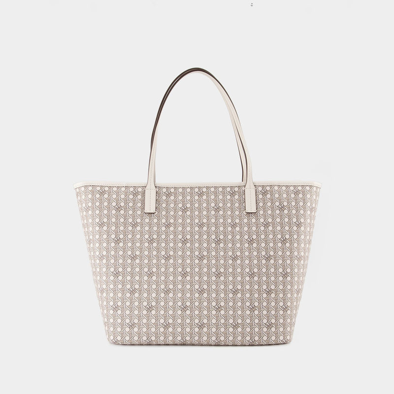 Cabas Small Zip - Tory Burch - Toile - Gris