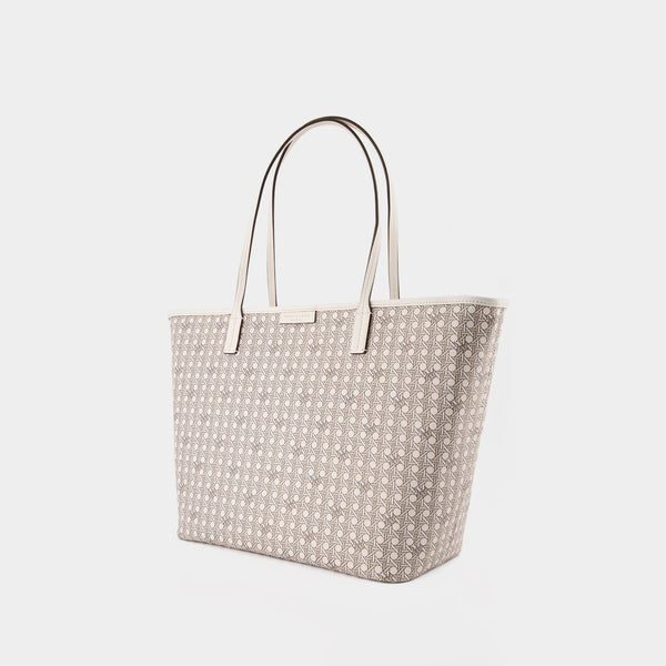 Cabas Small Zip - Tory Burch - Toile - Gris