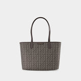 Sac Hobo Small Zip Tote - Tory Burch - Toile - Ivoire