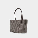 Sac Hobo Small Zip Tote - Tory Burch - Toile - Ivoire