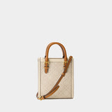 Cabas T Monogram Mini - Tory Burch - Coton - Ivoire