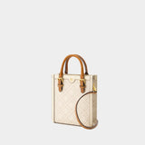 Cabas T Monogram Mini - Tory Burch - Coton - Ivoire