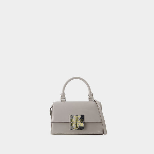 Sac Trend Spazzolato Mini - Tory Burch - Cuir - Gris