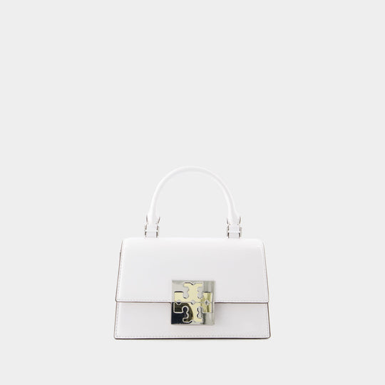 Sac Trend Spazzolato Mini - Tory Burch - Cuir - Blanc