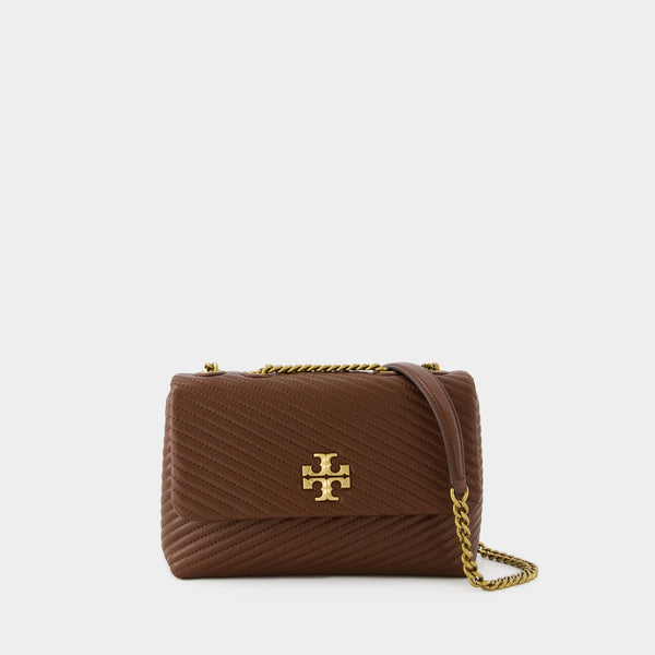Sac Kira Moto Quilt Small Convertible - Tory Burch - Cuir - Marron