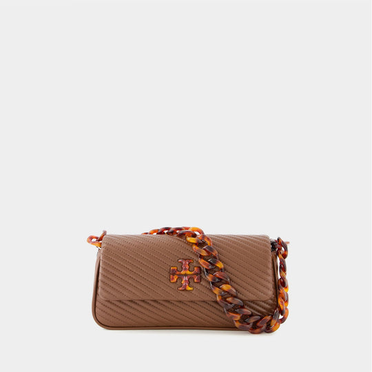 Sac Kira Small Flap - Tory Burch - Cuir - Marron