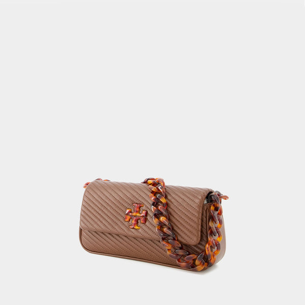 Sac Kira Small Flap - Tory Burch - Cuir - Marron