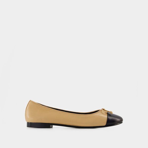 Ballerines Cap Toe - Tory Burch - Cuir - Beige