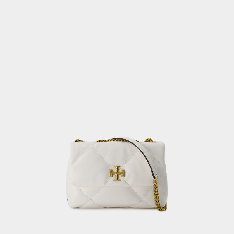 Sac Kira Diamond Quilt Small Convertible - Tory Burch - Cuir - Blanc