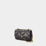 Sac À Main Kira Diamond Quilt Mini Flap - Tory Burch - Cuir - Noir