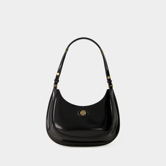 Sac Hobo Robinson Crescent - Tory Burch - Cuir - Noir