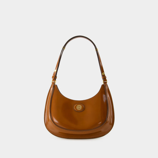 Sac Hobo Robinson Crescent - Tory Burch - Cuir - Marron
