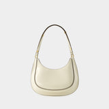 Sac Hobo Robinson Crescent - Tory Burch - Cuir - Blanc