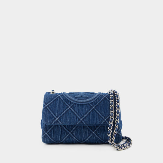 Sac Fleming Soft Small Convertible - Tory Burch - Denim - Bleu