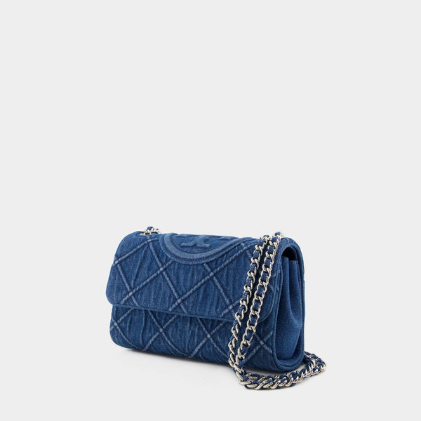Sac Fleming Soft Small Convertible - Tory Burch - Denim - Bleu
