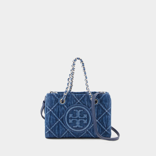 Cabas Fleming Soft Mini - Tory Burch - Denim - Bleu