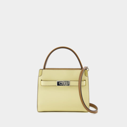 Sac Lee Radziwill Pebbled Petite Double - Tory Burch - Cuir - Lemon