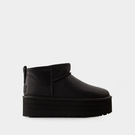 Bottines Classic Ultra Mini Platform - Ugg - Cuir - Noir