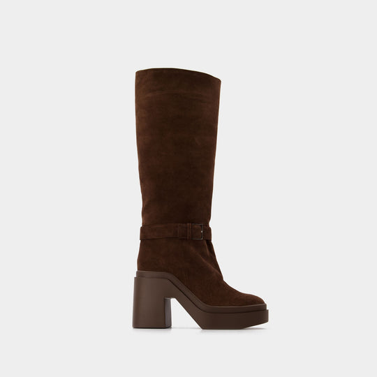 Bottes Ninon en Cuir Marron