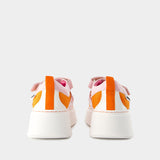 Sneakers Baskina - Carel - Cuir - Orange/Rose