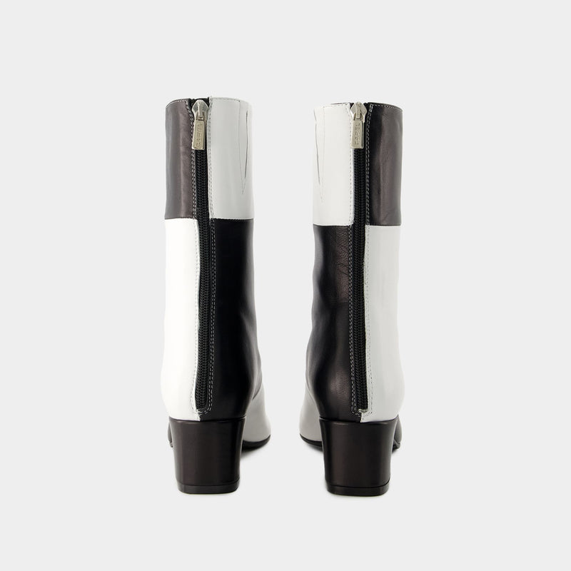 Bottines Estime Go Carel Cuir Noir/Blanc - Main Image