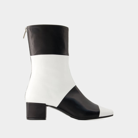 Bottines Estime Go - Carel - Cuir - Noir/Blanc