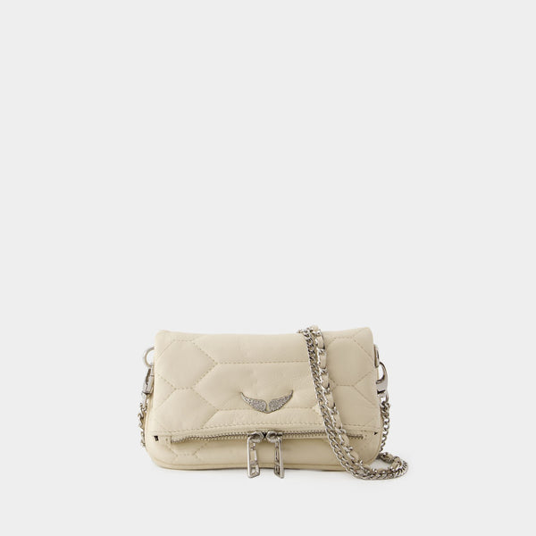 Sac Hobo Rock Nano - Zadig & Voltaire - Cuir - Blanc