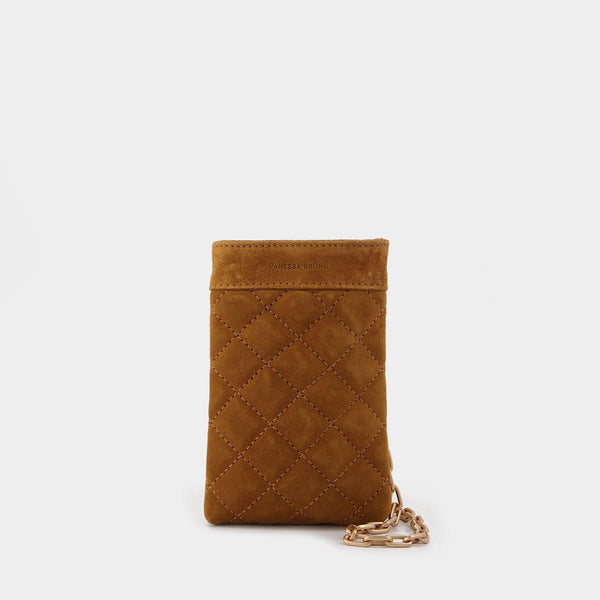 Étui Pour Telephone en Cuir Marron