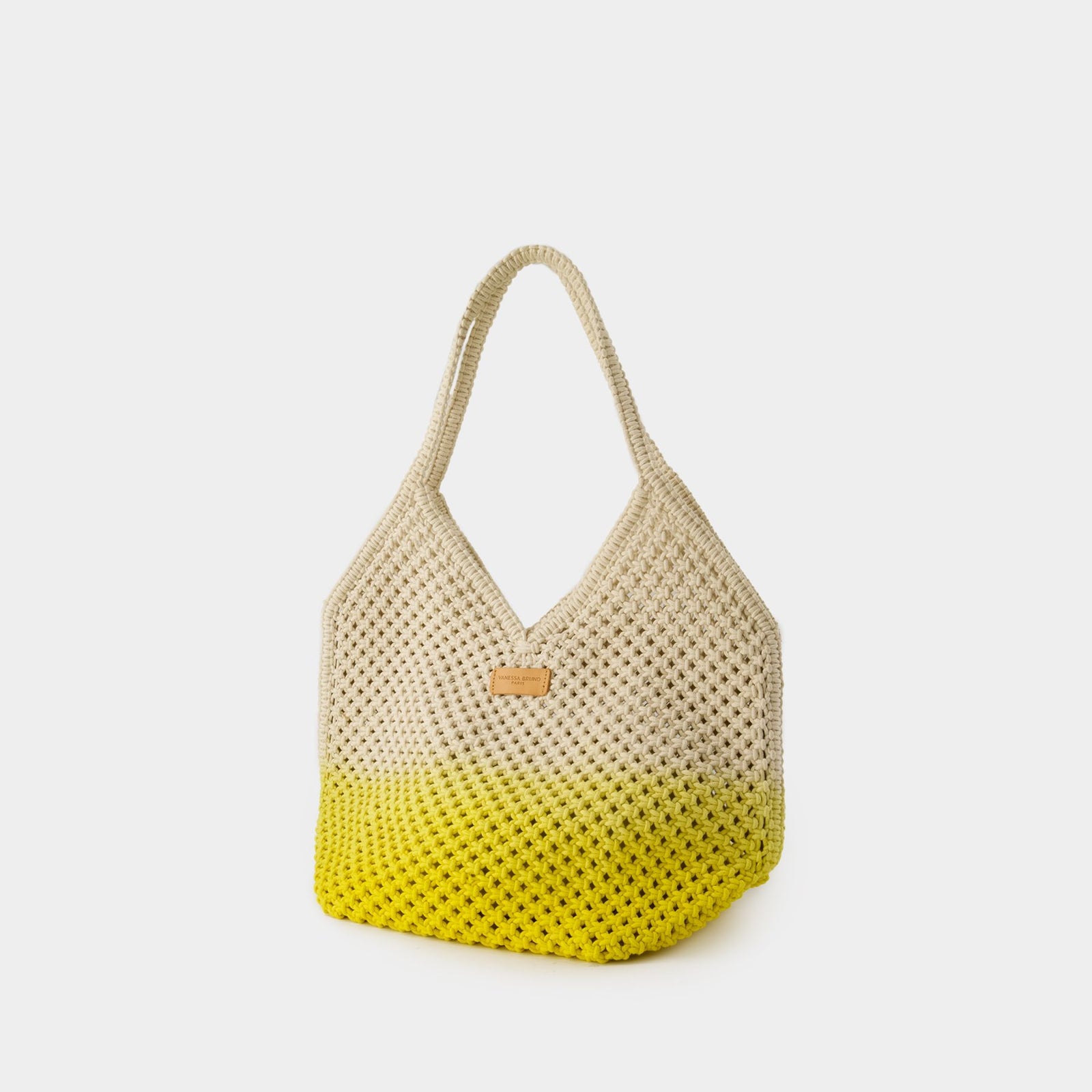 Cabas Panier Vanessa Bruno Coton Blanc/Jaune Fluo