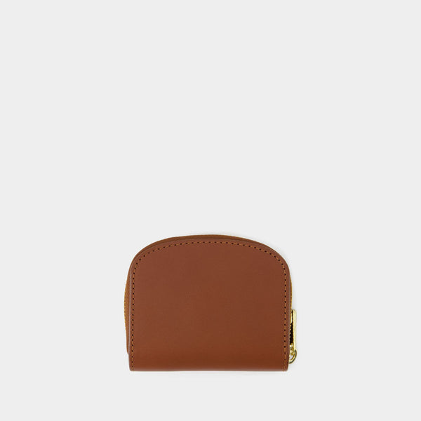 Porte Monnaie Compact Demi Lune Mini - A.P.C - Cuir - Jaune