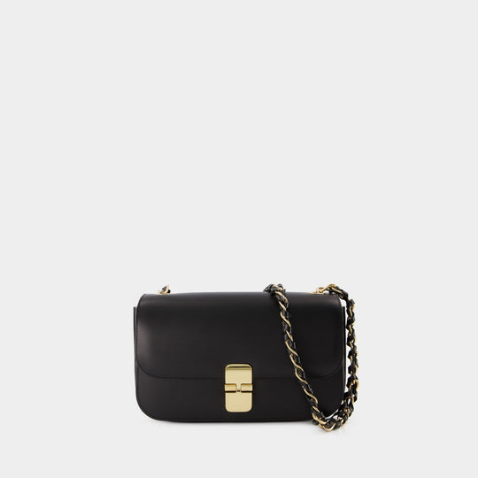 Sac Grace Baguette Chaine - A.P.C. - Cuir - Noir