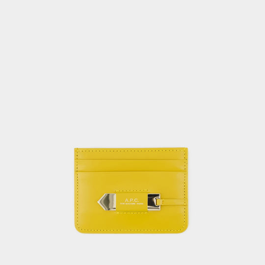 Porte cartes Charlotte - A.P.C - Cuir - Jaune
