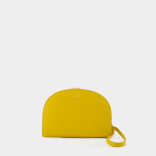 Sac à bandoulière Demi-lune - A.P.C - Cuir - Jaune
