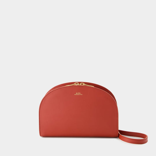 Sac à Bandoulière Demi-Lune - A.P.C. - Cuir - Rouge