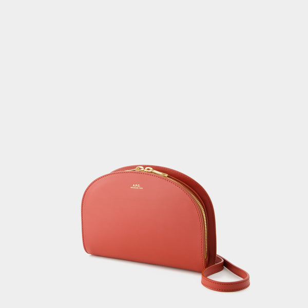 Sac à Bandoulière Demi-Lune - A.P.C. - Cuir - Rouge