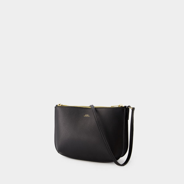 Sac à Bandoulière Sarah - A.P.C. - Cuir - Noir