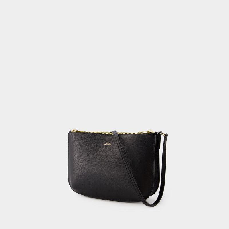 Sac à Bandoulière Sarah - A.P.C. - Cuir - Noir
