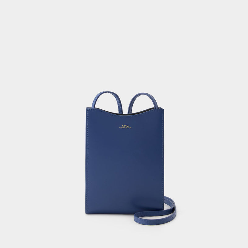 Pochette Neck Pouch Jamie - A.P.C - Cuir - Bleu Océan