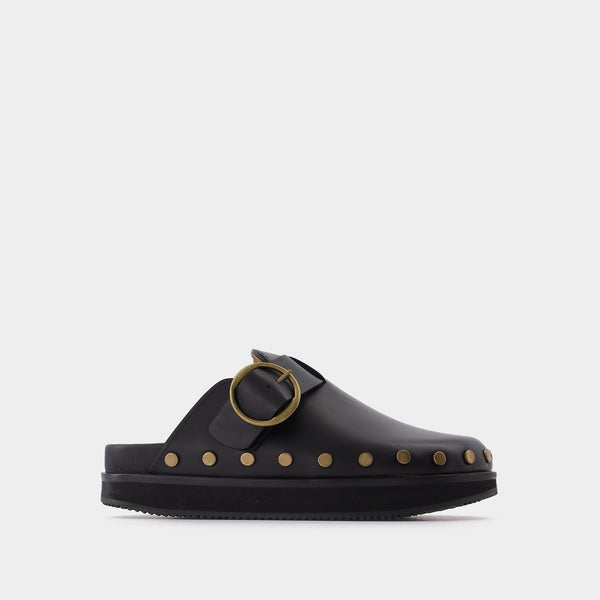 Chaussures Plates Mirst en Cuir Noir