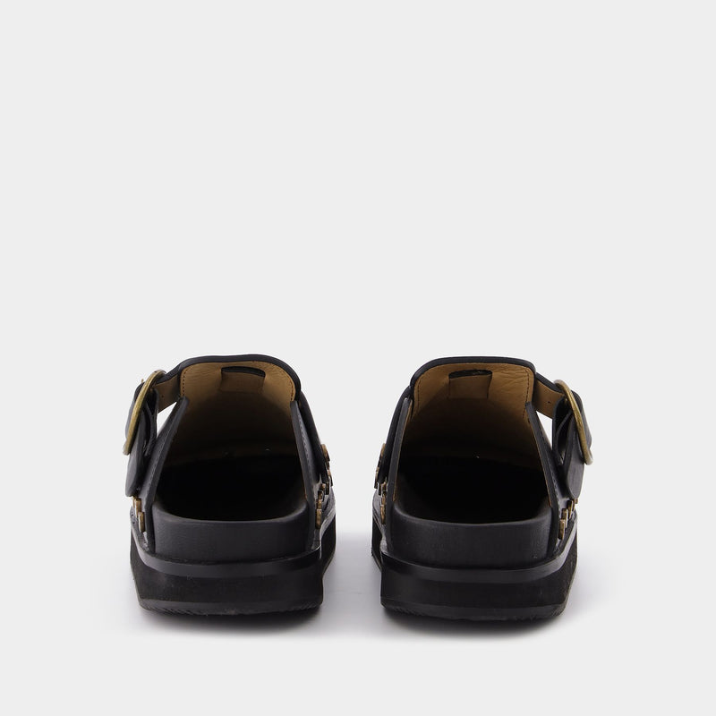 Chaussures Plates Mirst en Cuir Noir