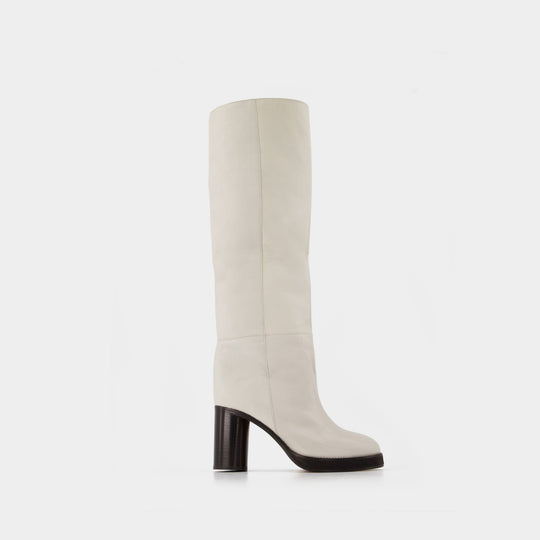 Bottes Leila en Cuir Blanc