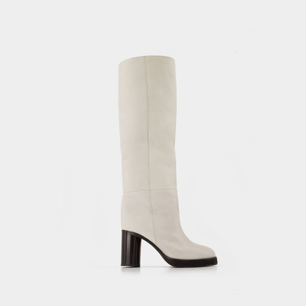 Bottes Leila en Cuir Blanc