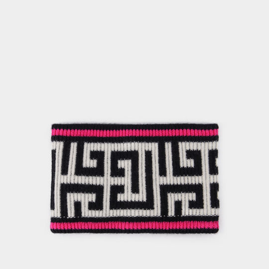Bandeau Maxi Monogram en Laine/Cachemire Noir/Blanc