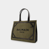 Tote Bag B-Army Shopper Medium - Balmain - Toile - Kaki/Noir